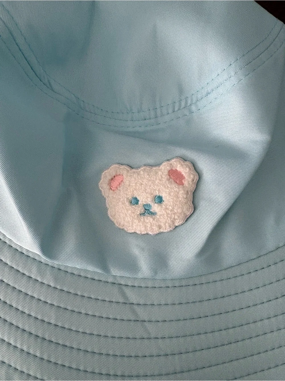 Light Blue Kids Bucket Hat with Teddy Patch NWOT
